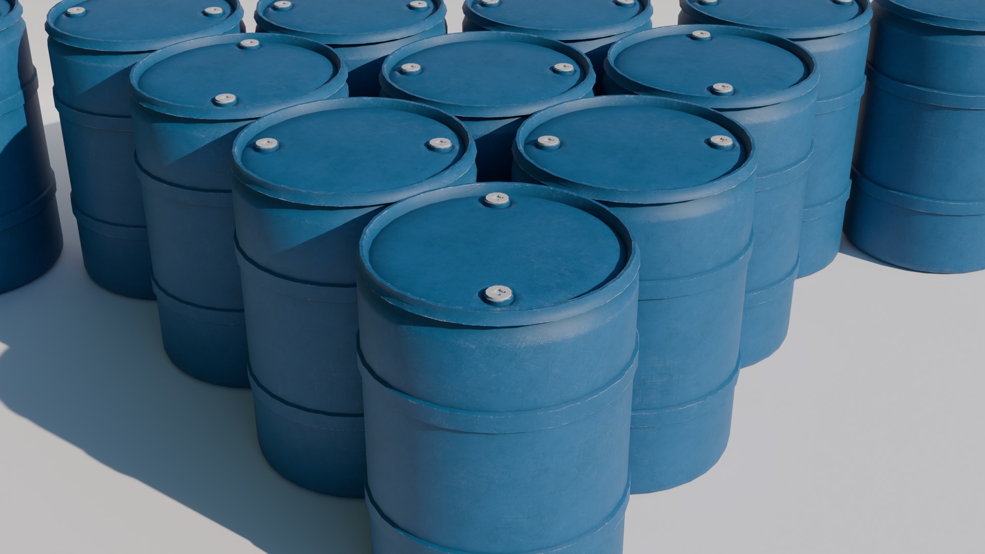 Plastic Barrel Low-poly 3D model_6