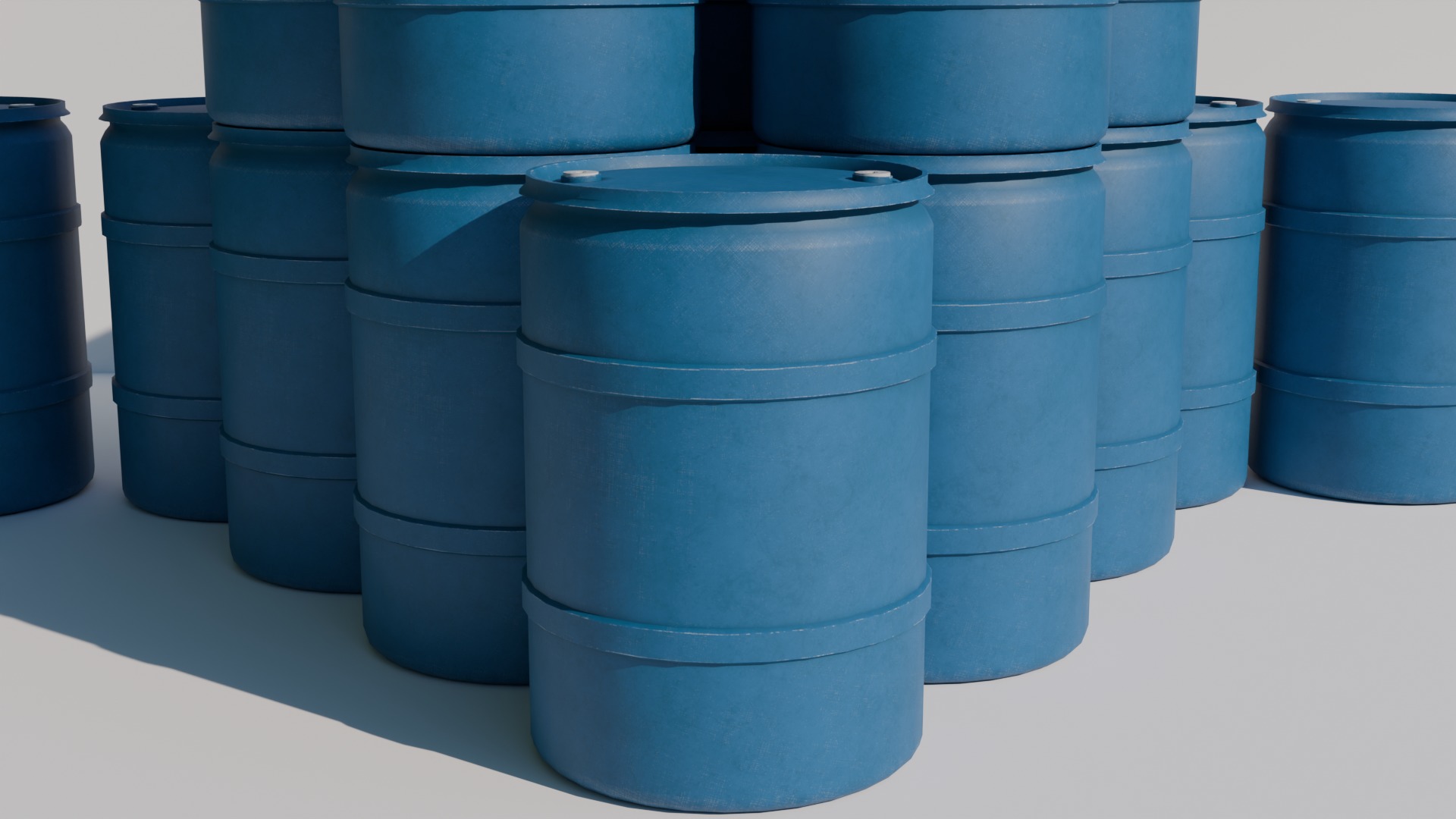 Plastic Barrel Low-poly 3D model_5