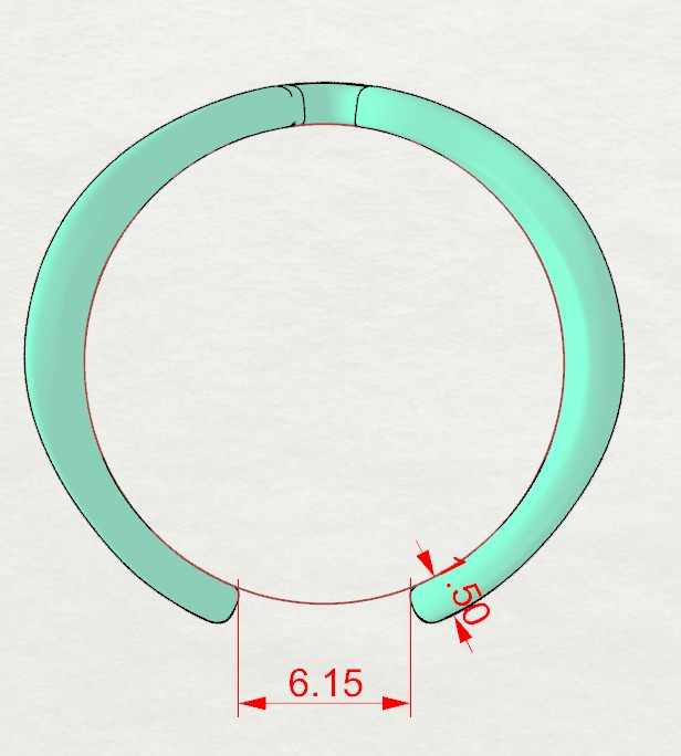 Model 1109  Tiffany Split Ring 5-10 US Sizes 3D print model_9