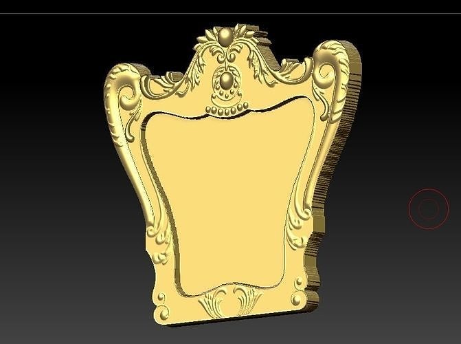 Classic pattern 3d gold plated cnc mirror frame 3D model