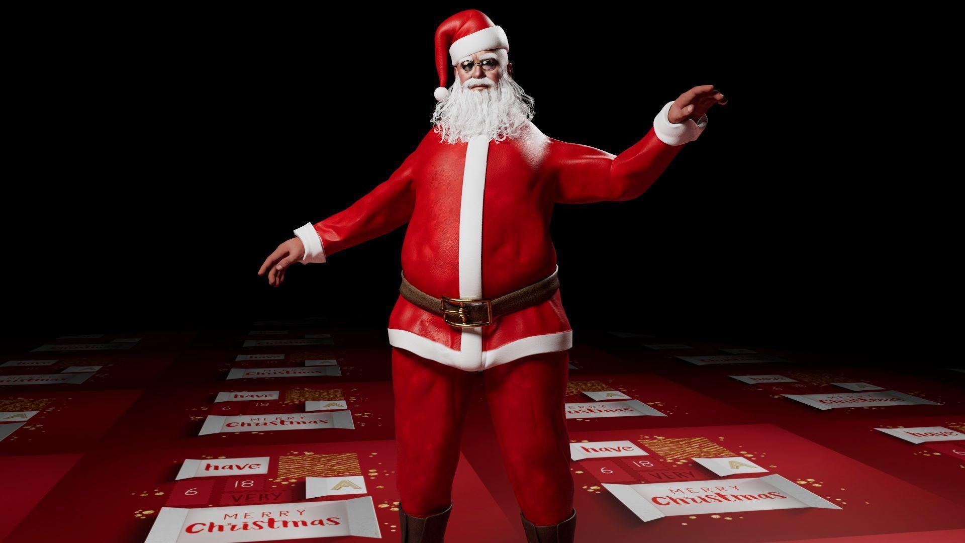 SANTA CLAUS RIGGED Low-poly 3D model_5