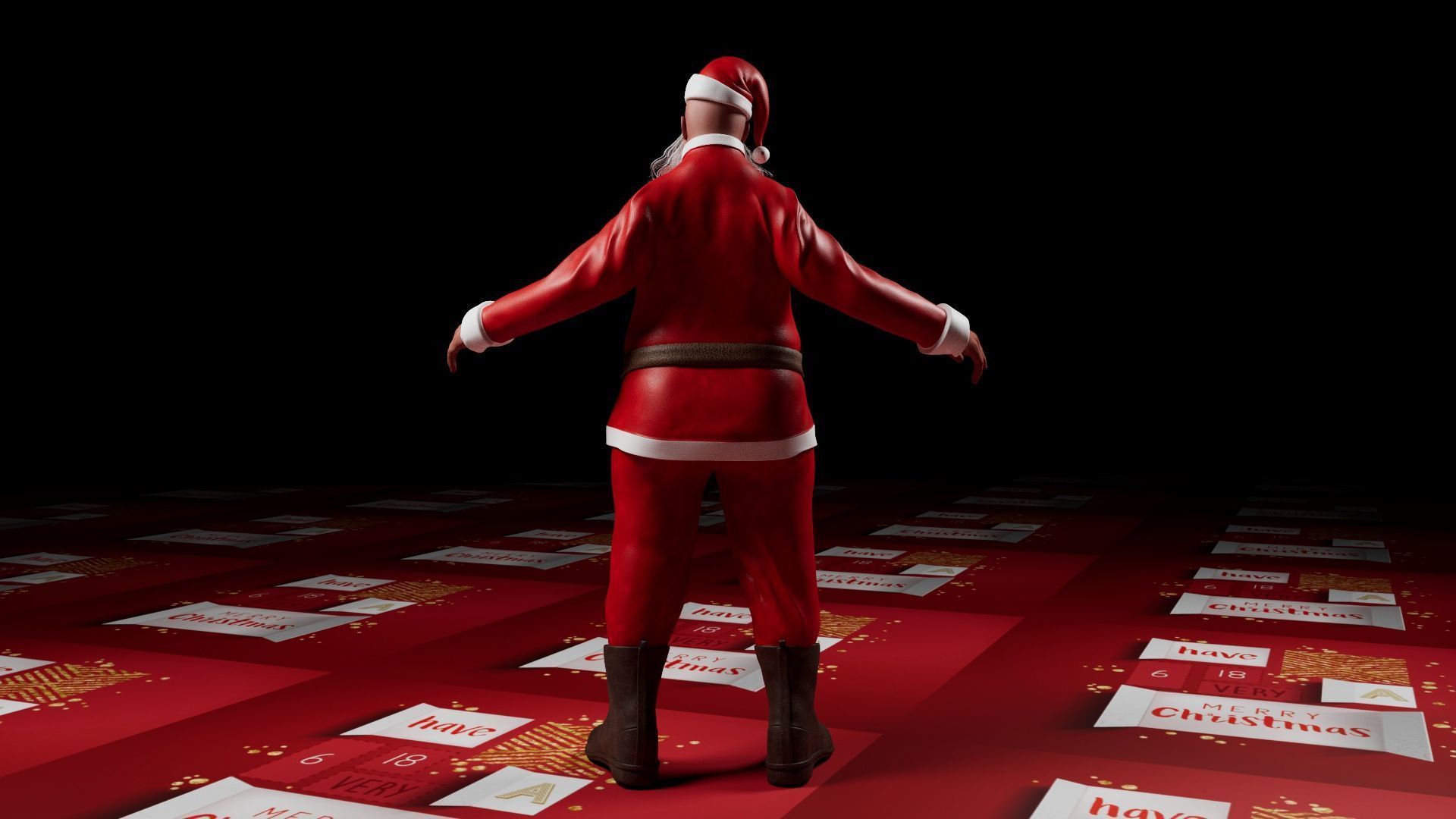 SANTA CLAUS RIGGED Low-poly 3D model_3