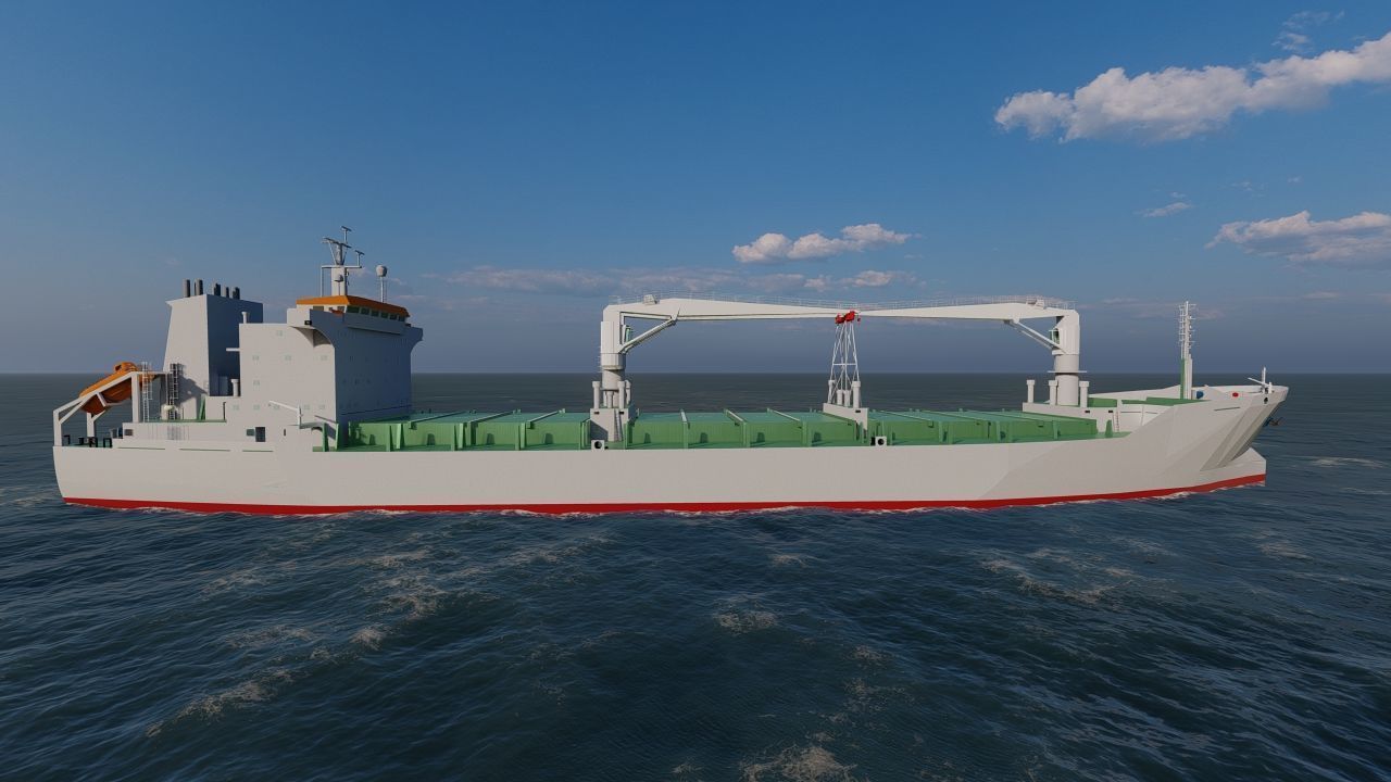 collection ships-Bulk carrier ship-tanker ship 3D model_3