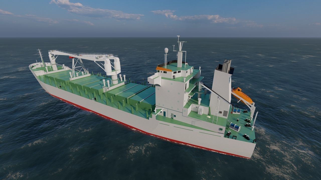 collection ships-Bulk carrier ship-tanker ship 3D model_5