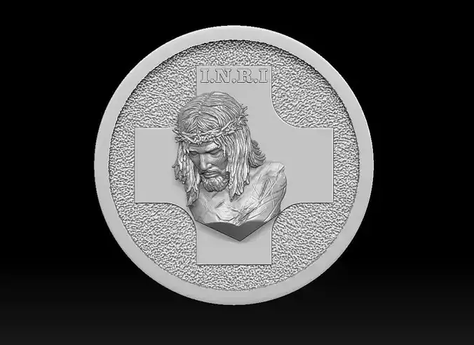 3D Printed Model of Jesus on the Cross Pendant