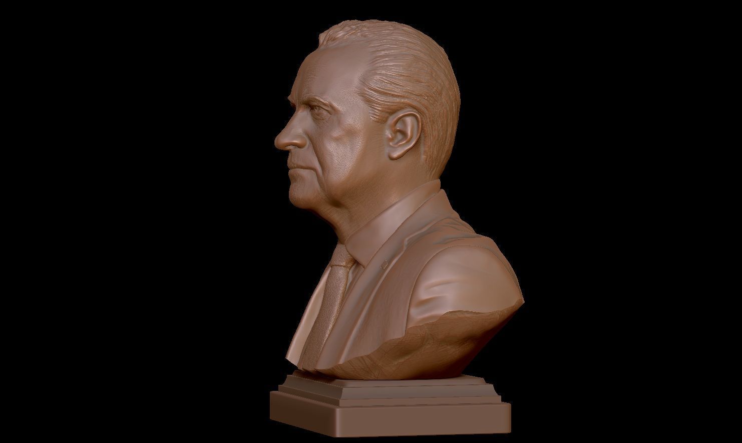 Richard Nixon Bust - 37th US President - Portrait  3D print model_9