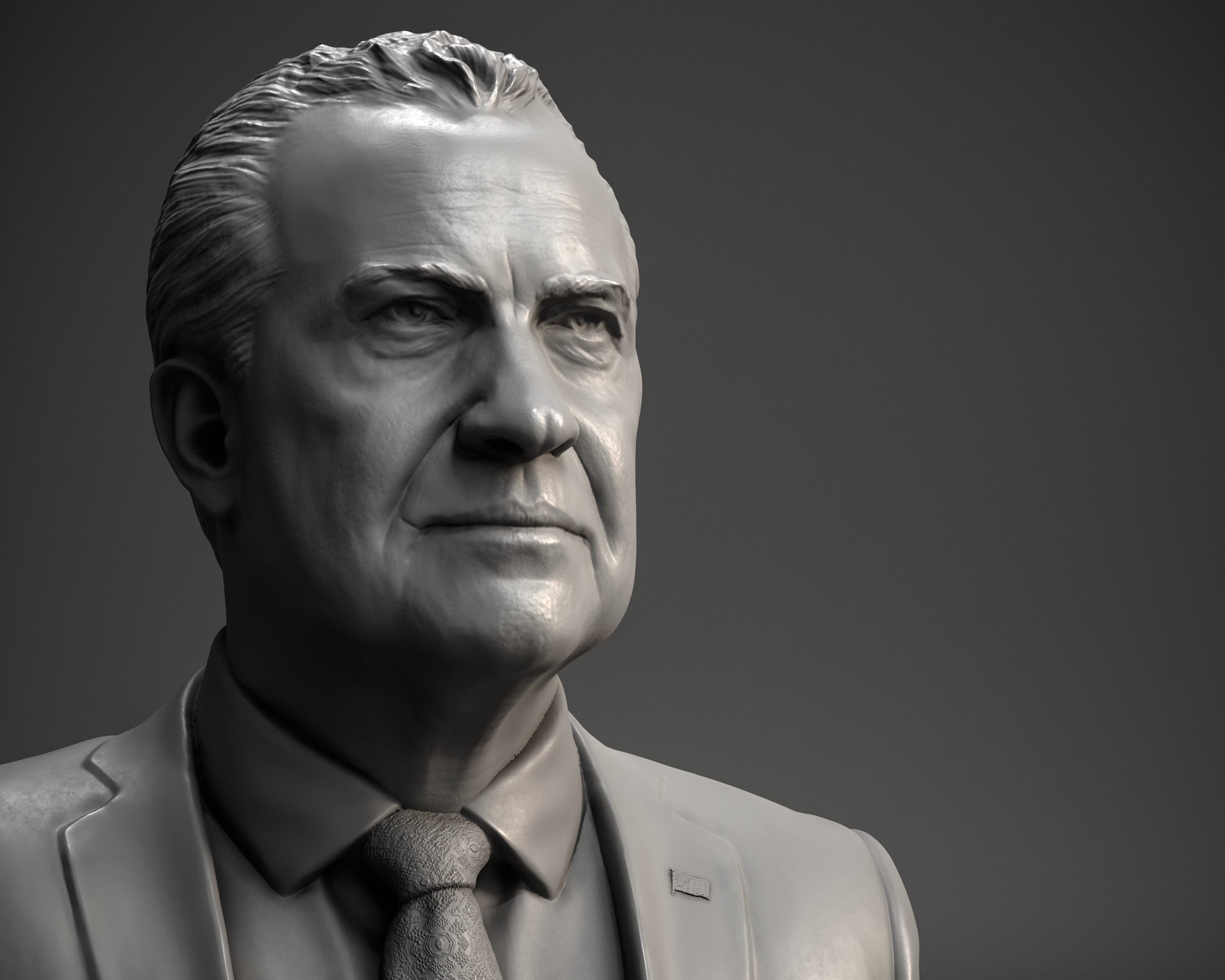 Richard Nixon Bust - 37th US President - Portrait  3D print model_8