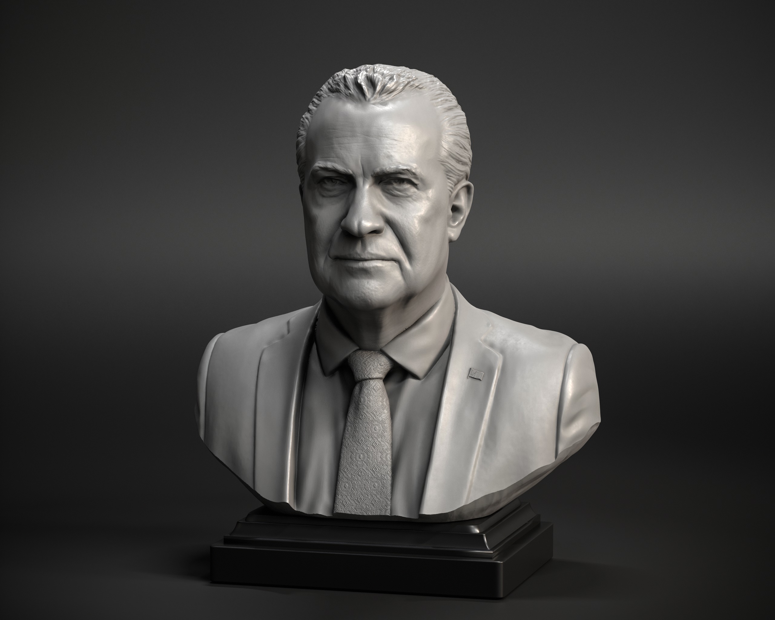 Richard Nixon Bust - 37th US President - Portrait  3D print model_7