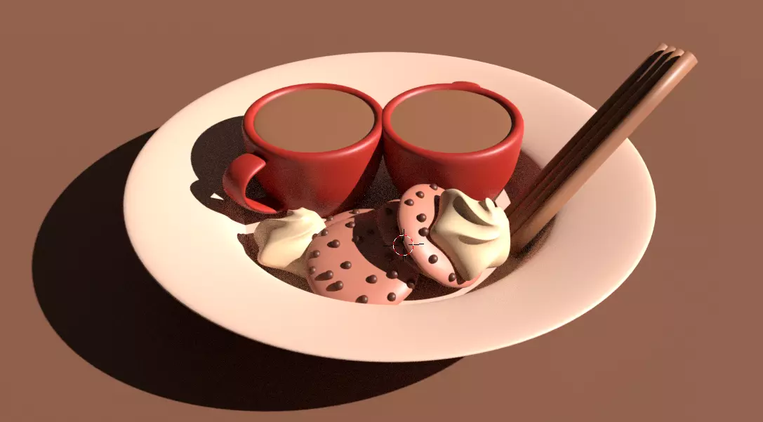 Cute 3D Coffee And Cookies 3D model_0