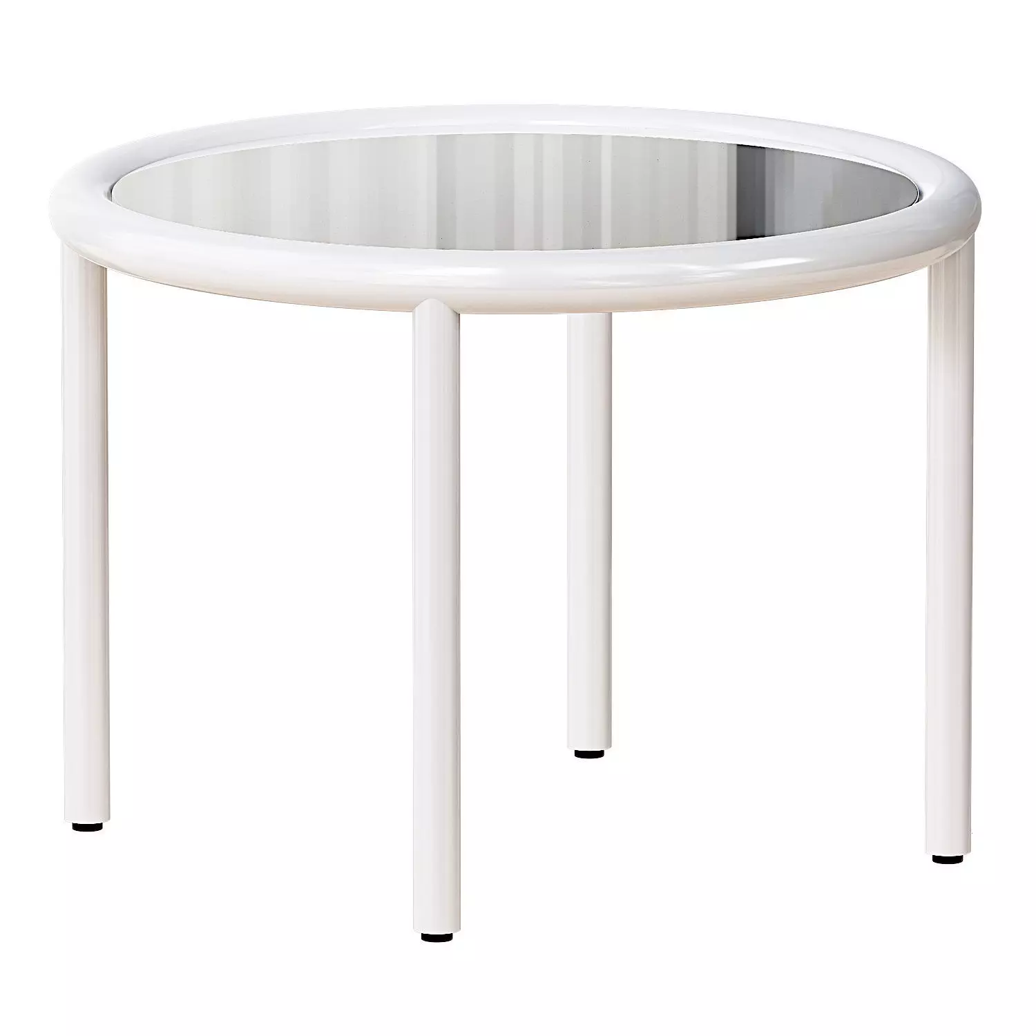 Metal sofa table with mirror top Low-poly 3D model_0