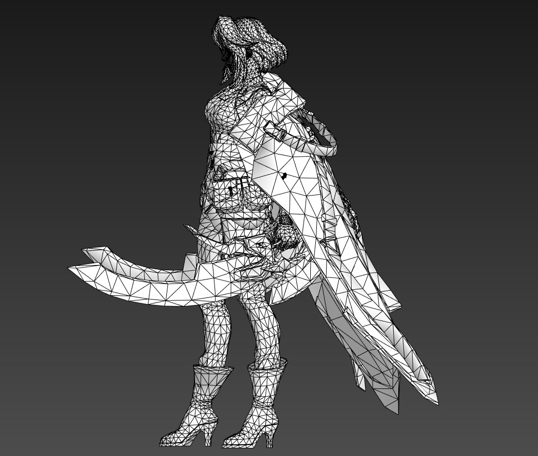 Female warrior 3D model_14