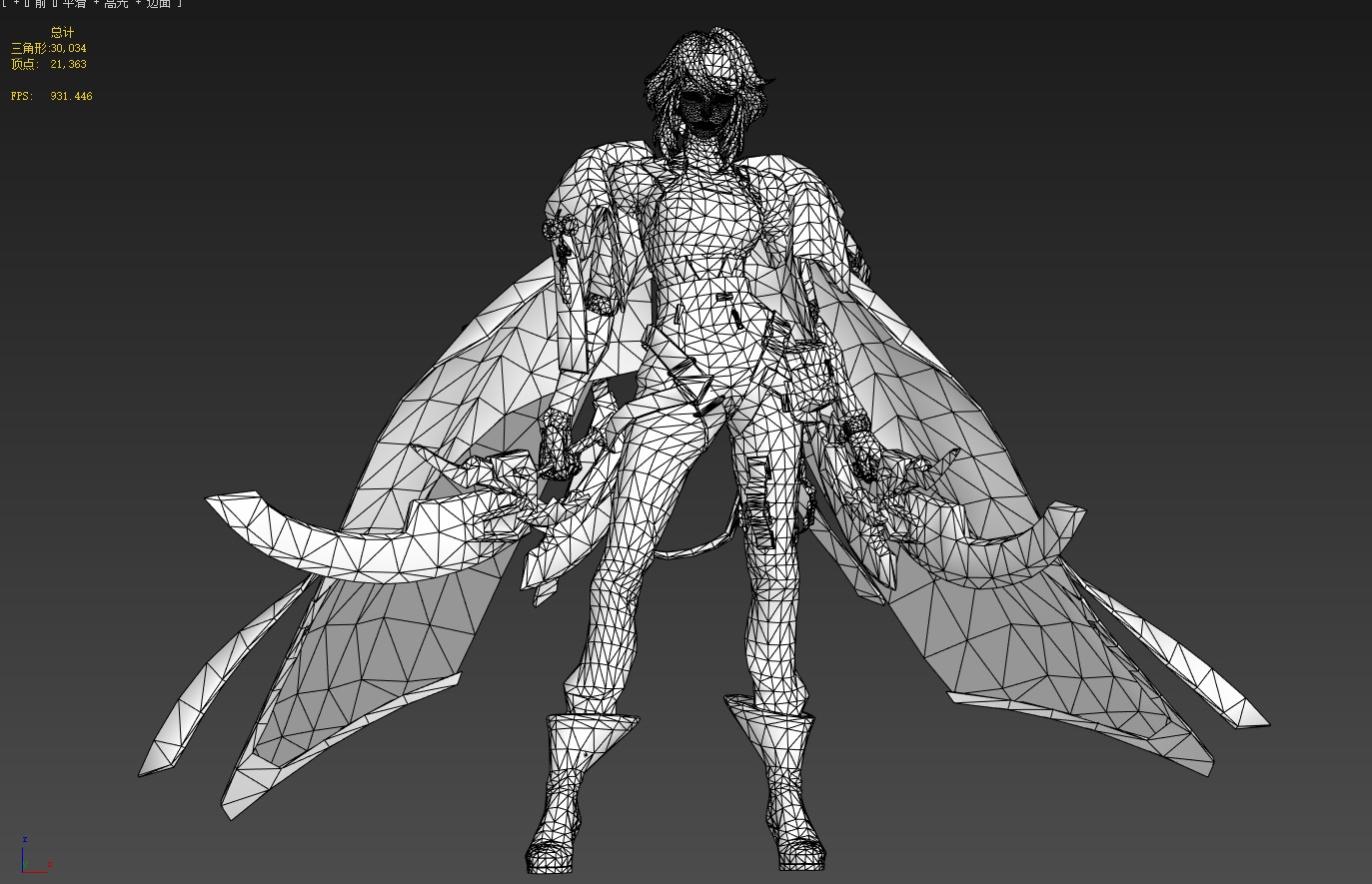 Female warrior 3D model_11