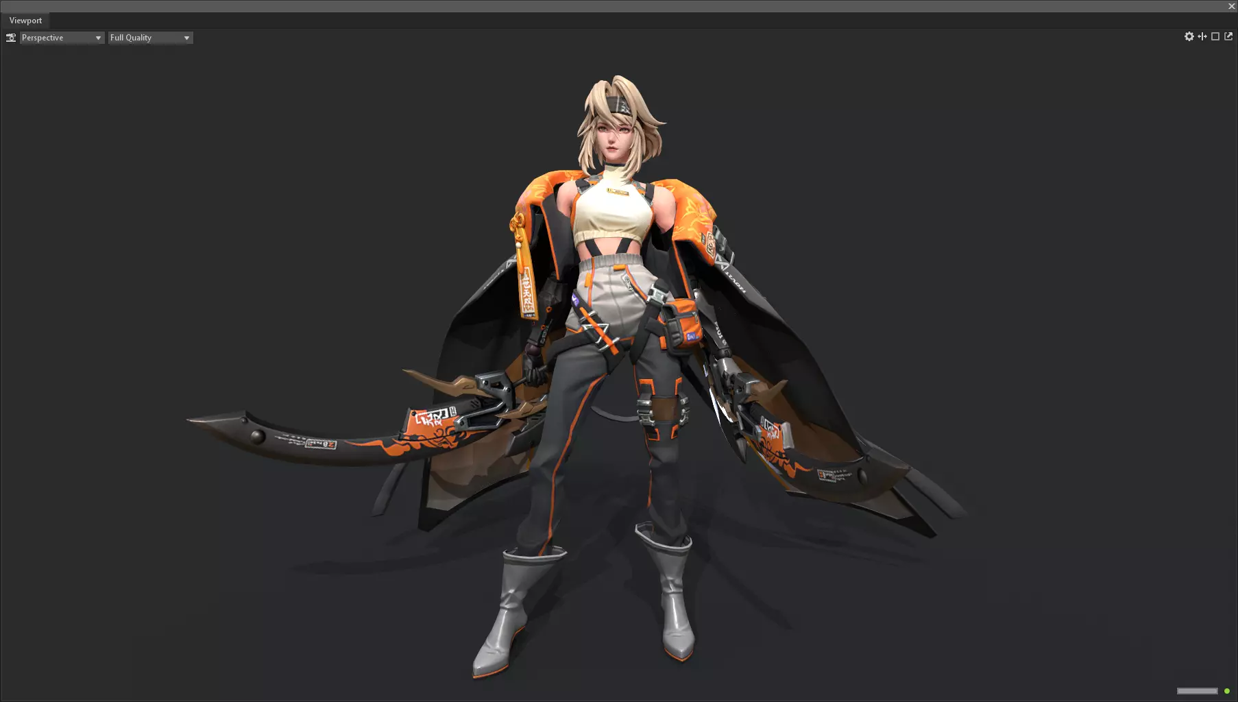 Female warrior 3D model_0