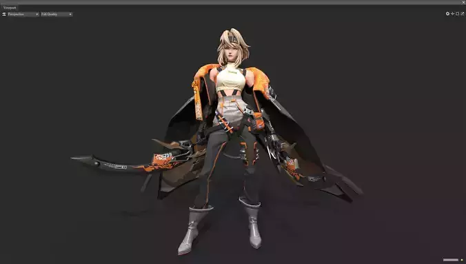 Female warrior 3D model