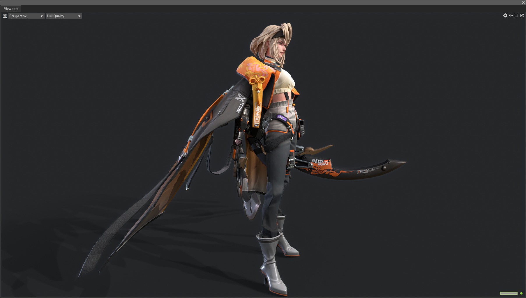 Female warrior 3D model_7