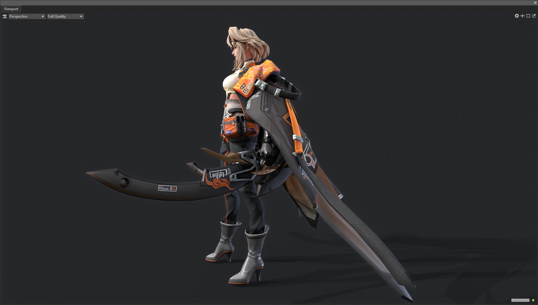 Female warrior 3D model_4