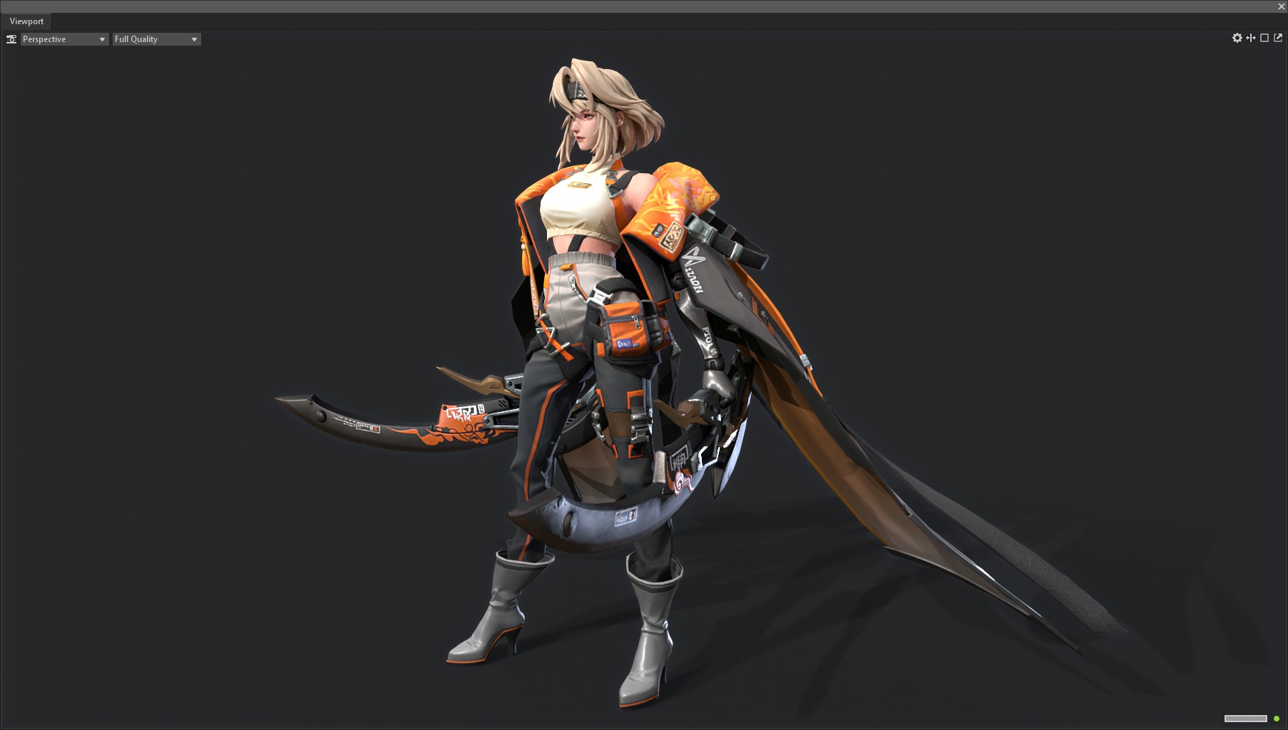 Female warrior 3D model_3