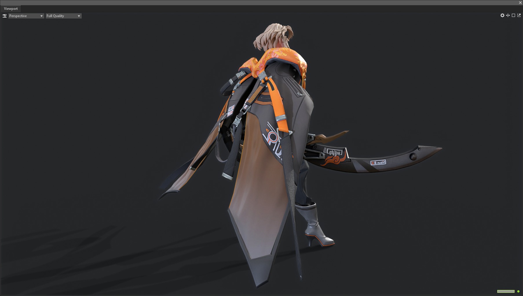 Female warrior 3D model_6
