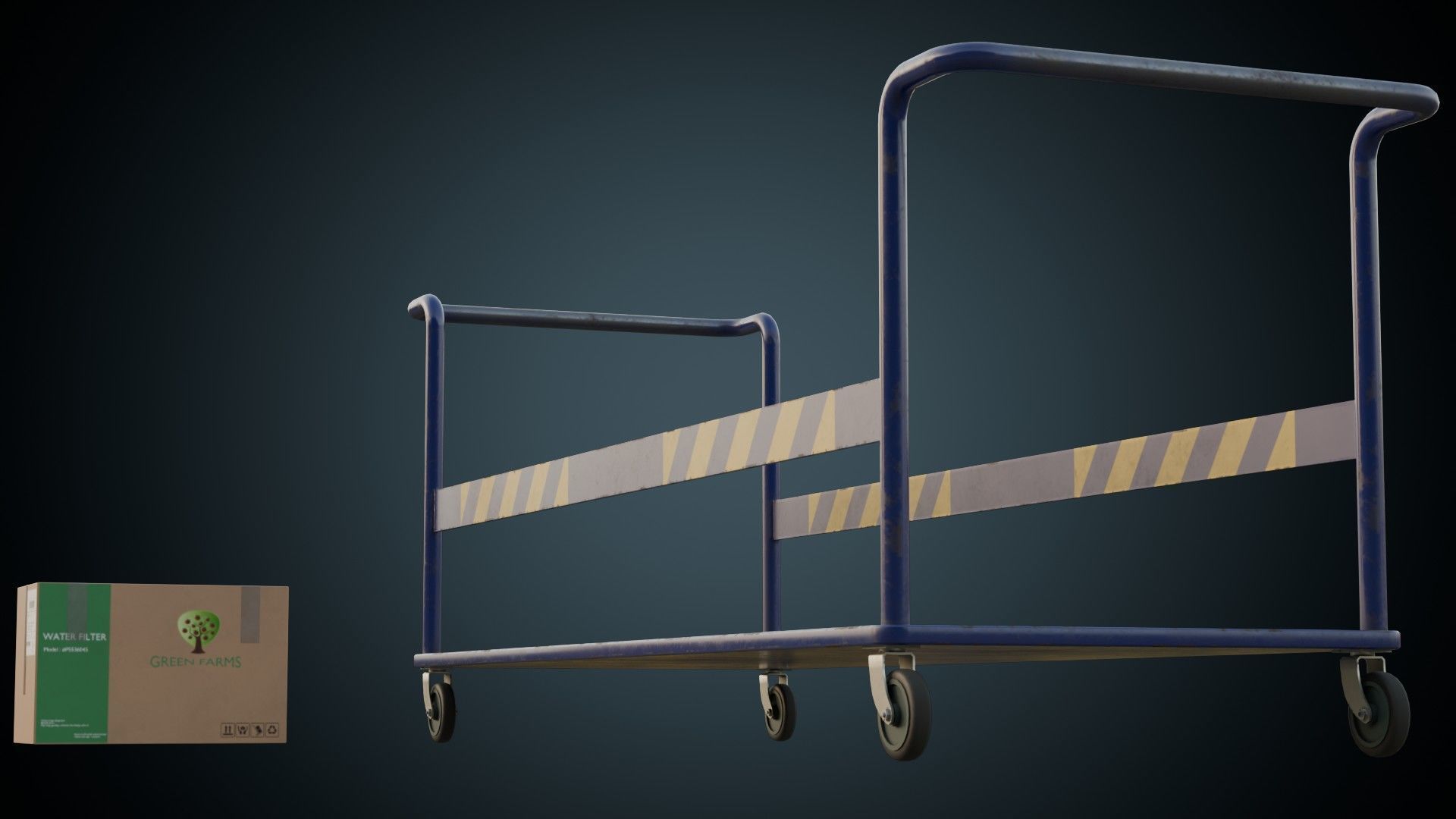 Transport Trolley 1B Low-poly 3D model_6