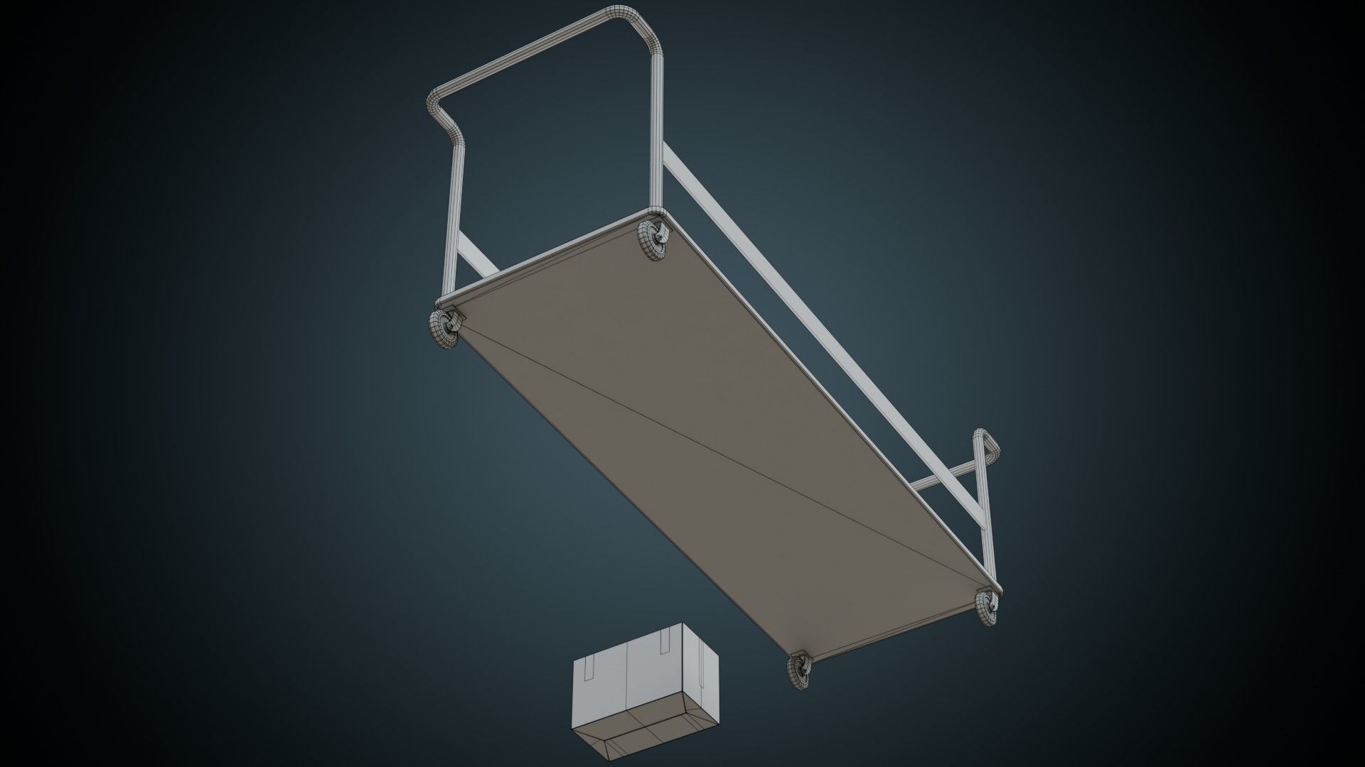 Transport Trolley 1B Low-poly 3D model_9