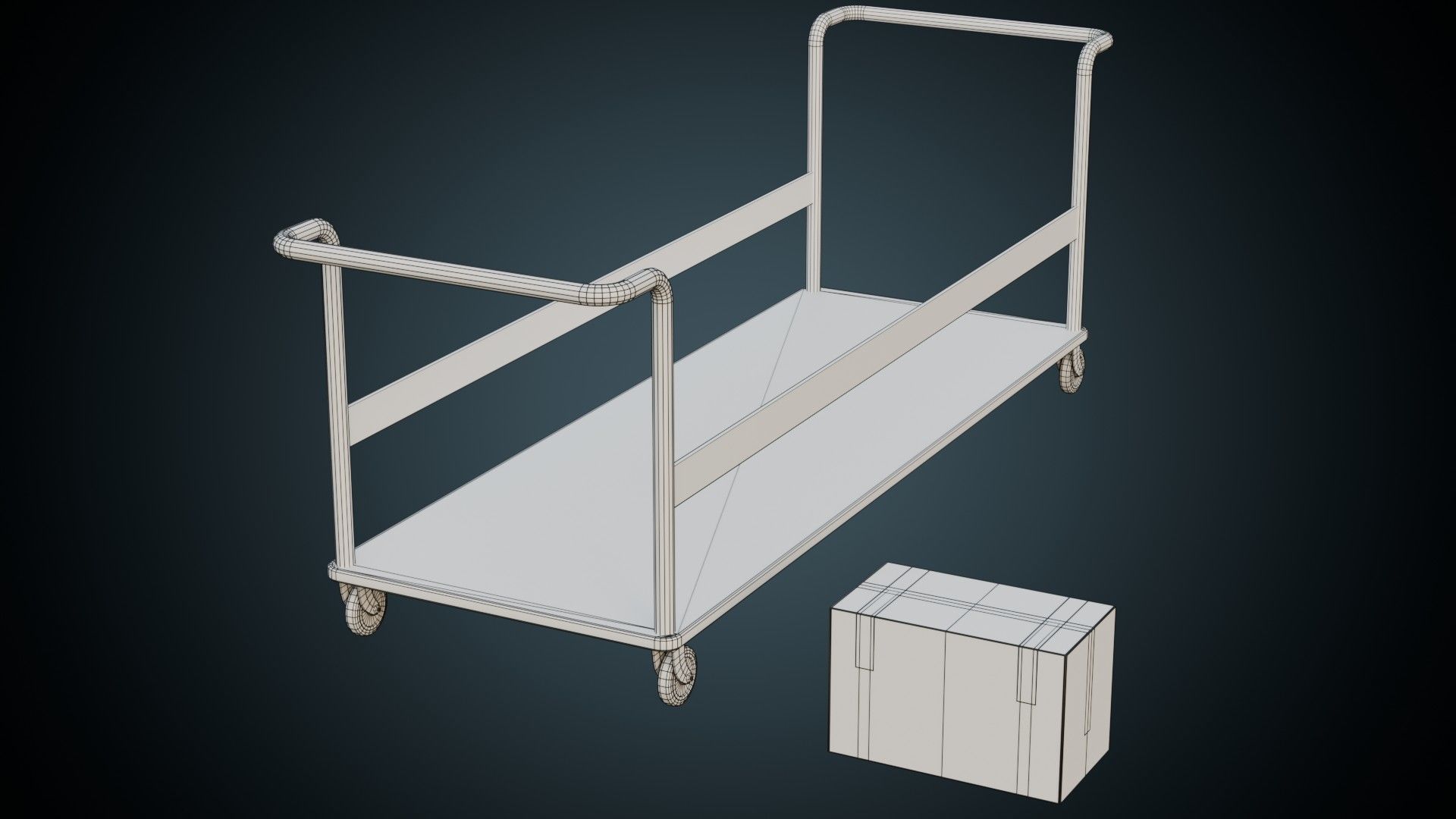 Transport Trolley 1B Low-poly 3D model_8