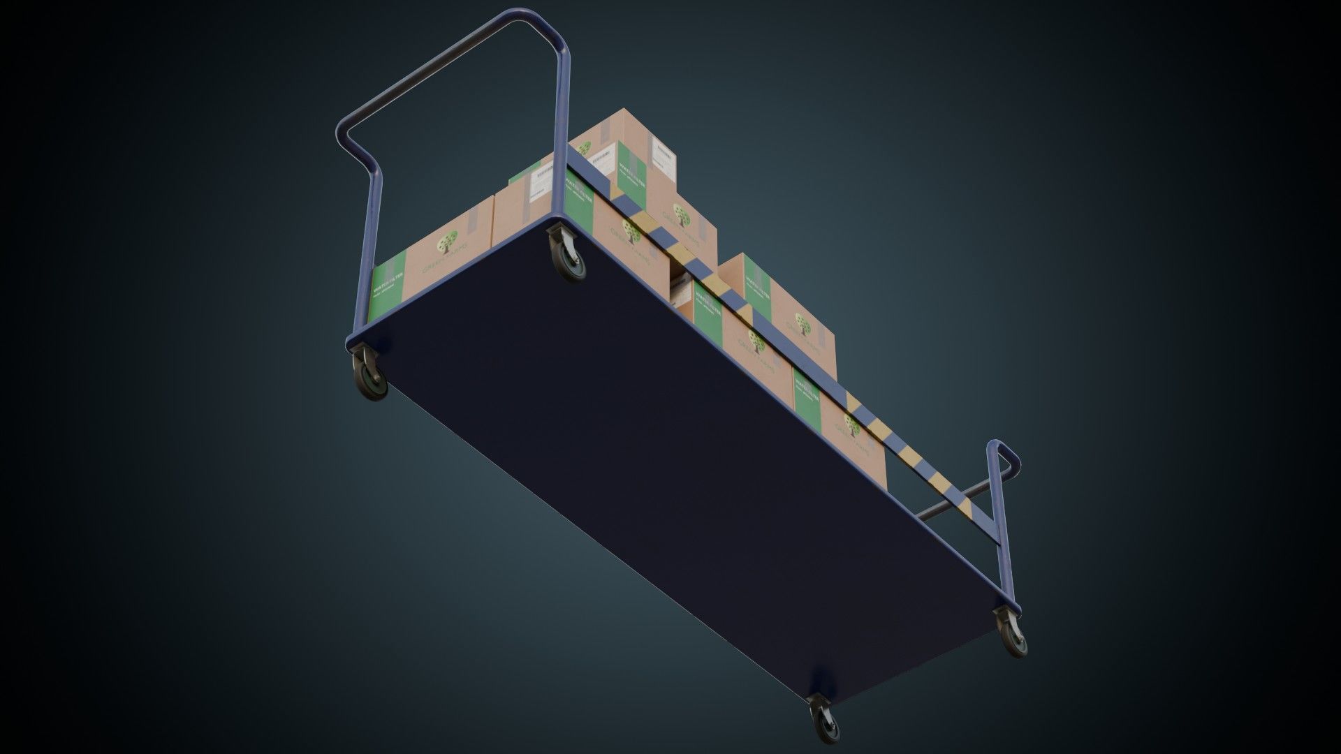 Transport Trolley 1B Low-poly 3D model_2