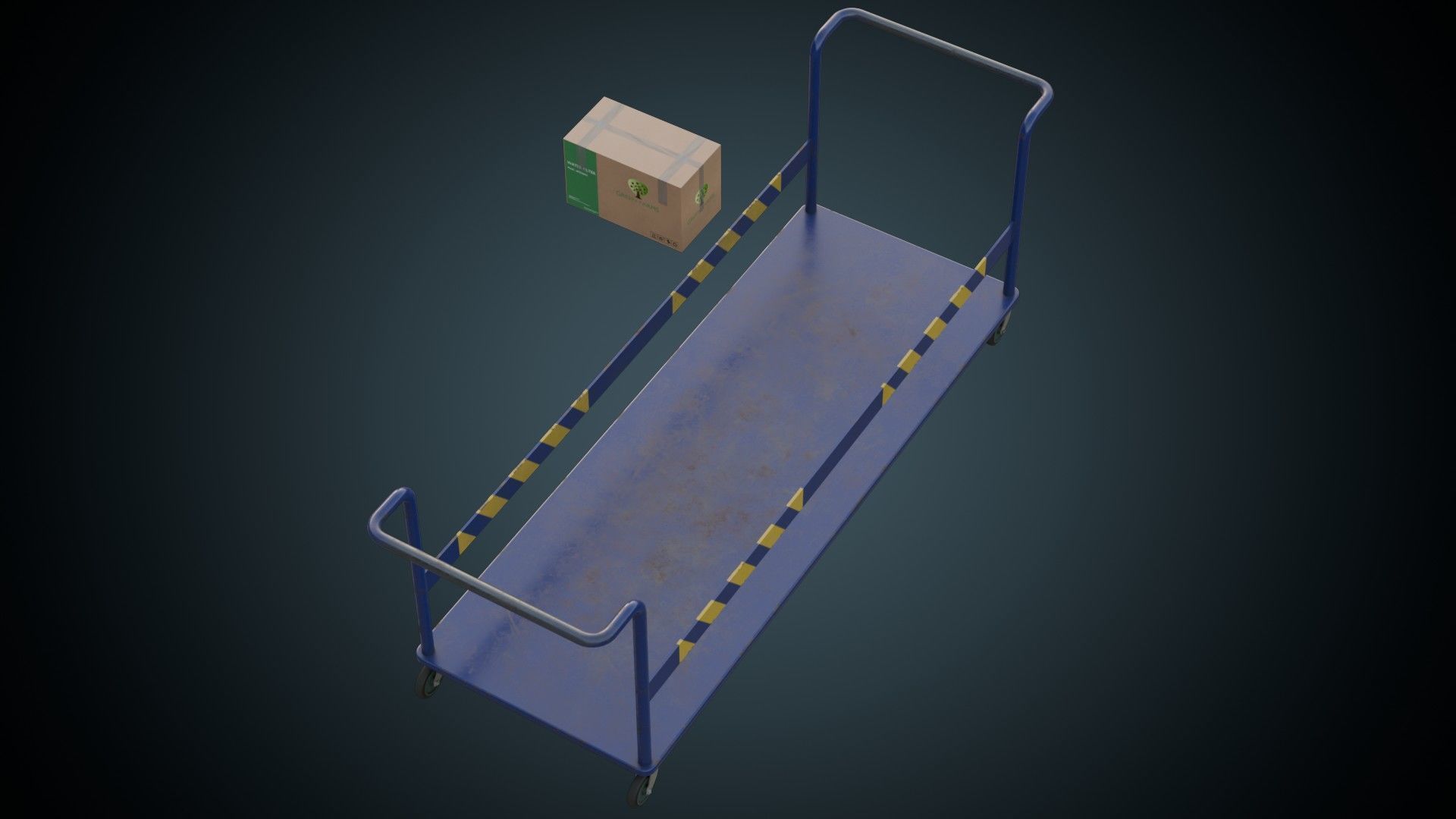 Transport Trolley 1B Low-poly 3D model_5