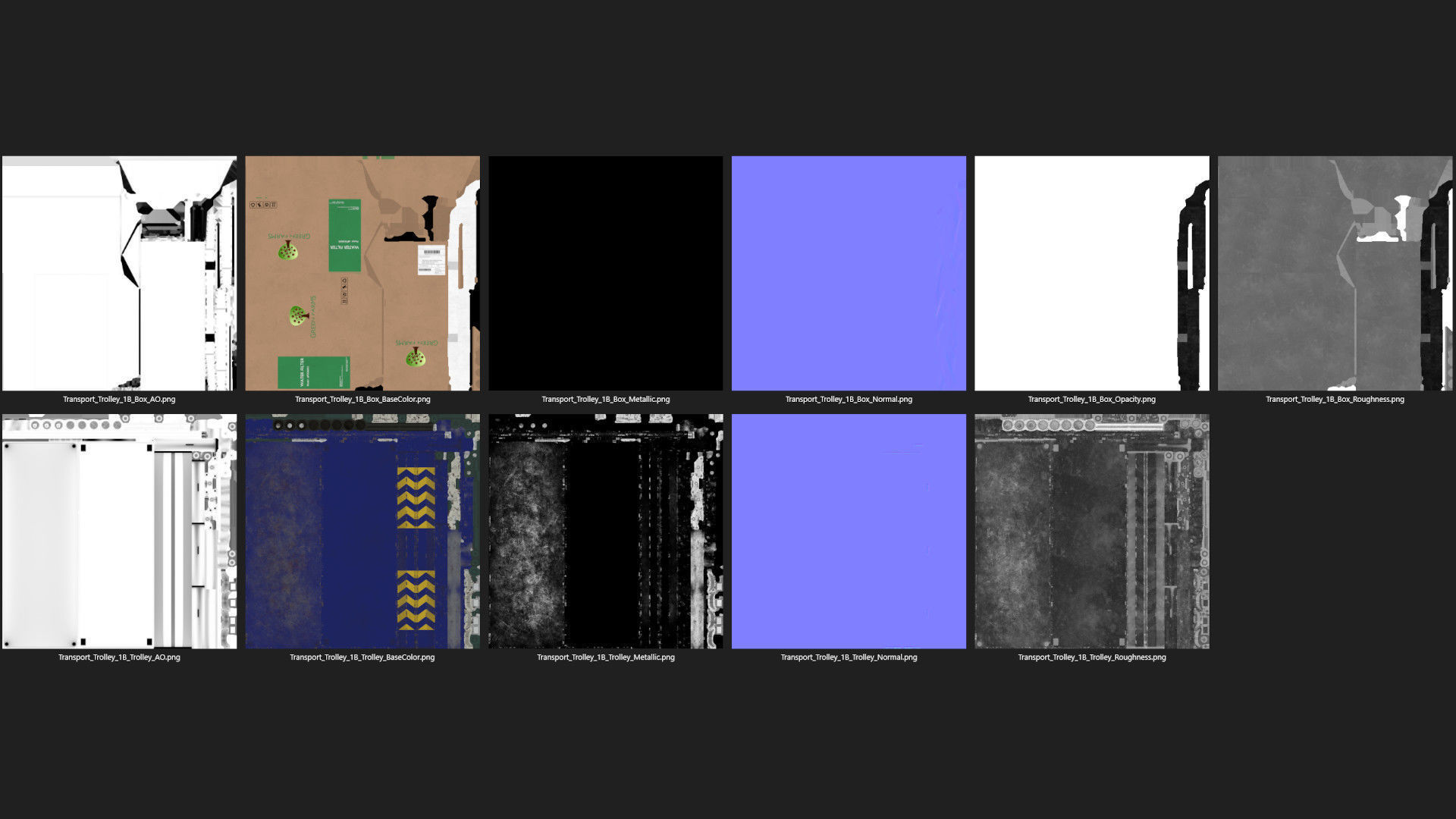 Transport Trolley 1B Low-poly 3D model_11