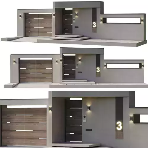 Door Outdoor entrance and fence 07