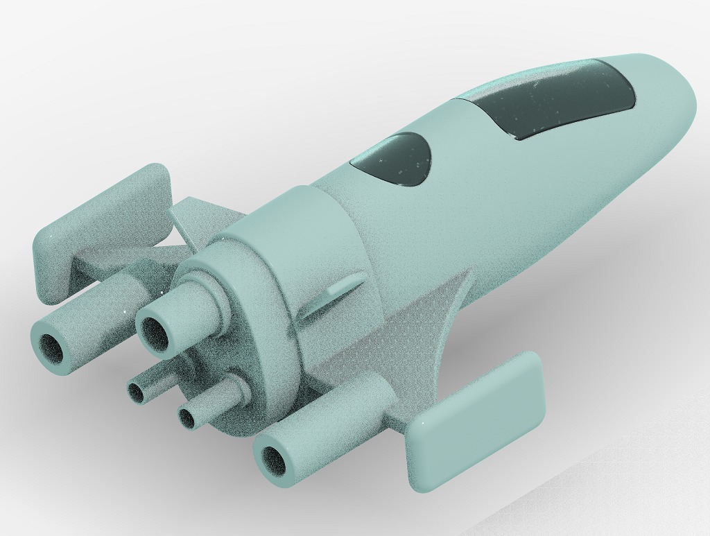 Cartoon Space Ship Toy 3D print model_1