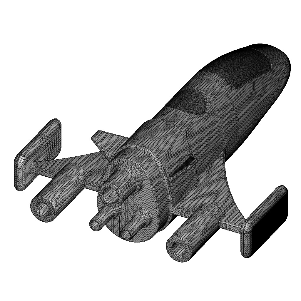 Cartoon Space Ship Toy 3D print model_4