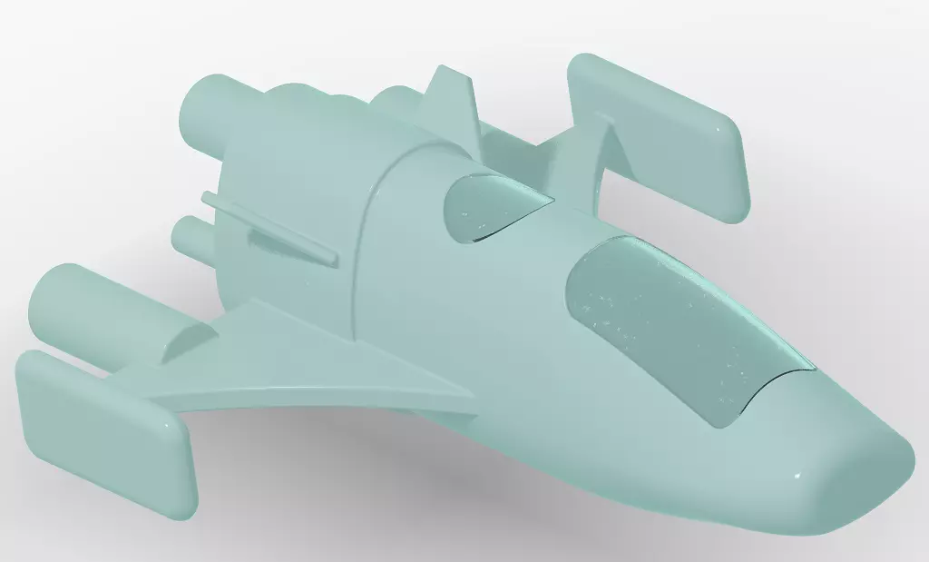 Cartoon Space Ship Toy 3D print model_0