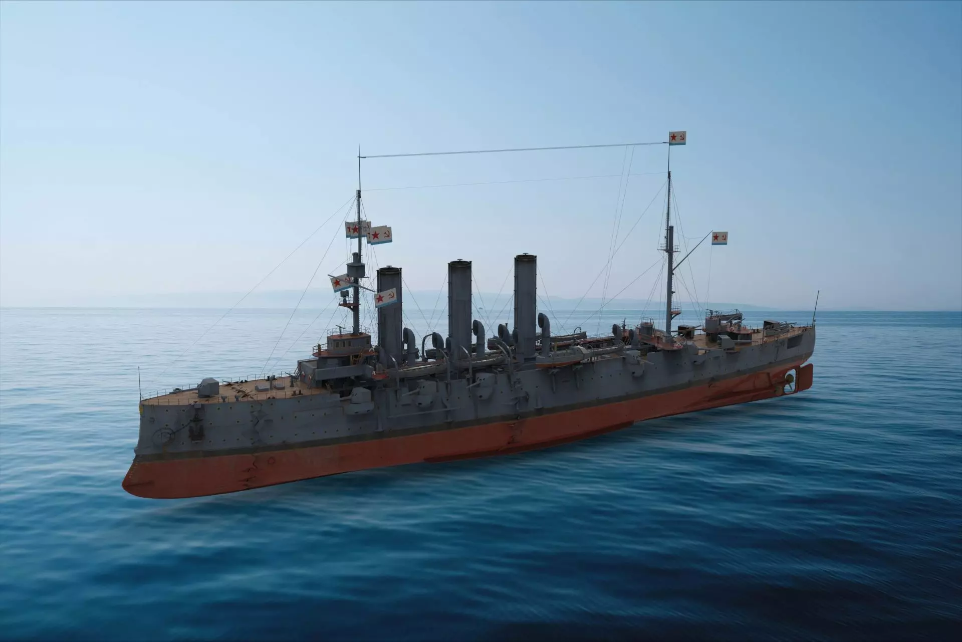 Russian cruiser Aurora 3D model_0