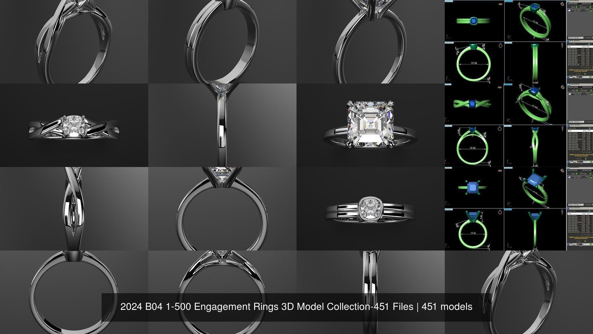 2024 B04 1-500 Engagement Rings 3D Model Collection-451 Files _73