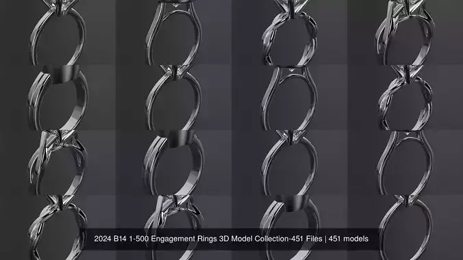 2024 B04 1-500 Engagement Rings 3D Model Collection-451 Files 