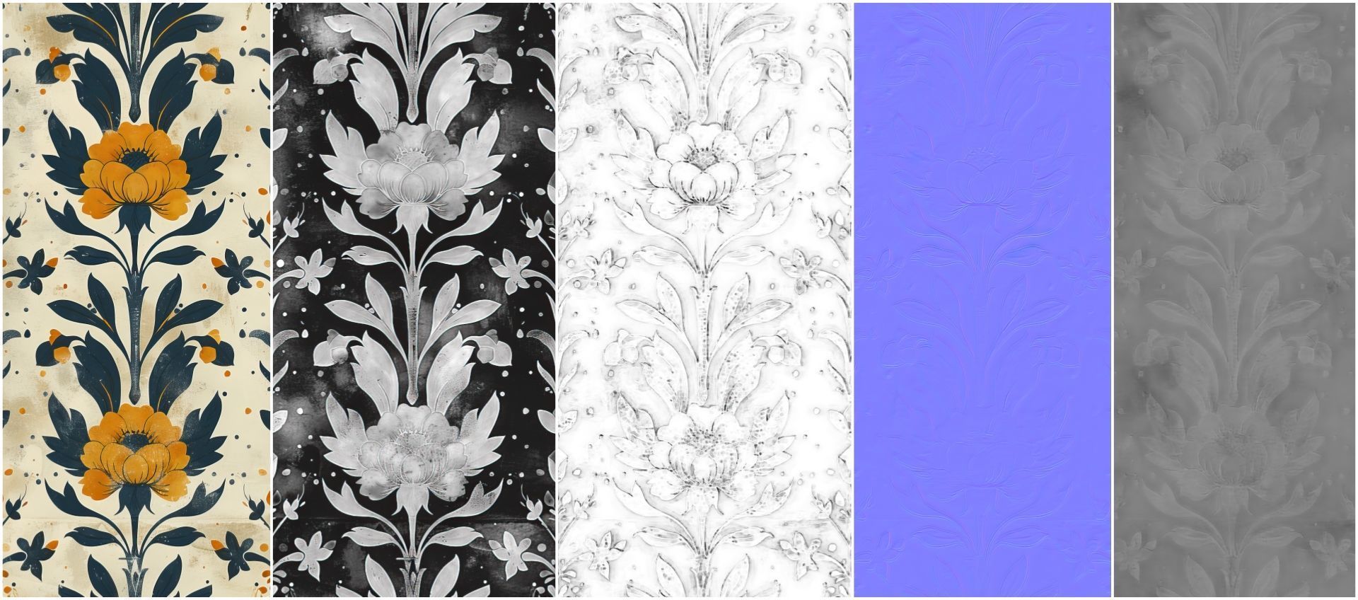 Classic Wallpaper VOL02 4K Seamless PNG PBR Textures Texture_2