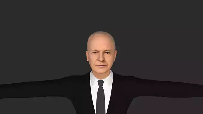Dwight D Eisenhower Hyper Realistic Full Body Rigged Character Low-poly 3D model