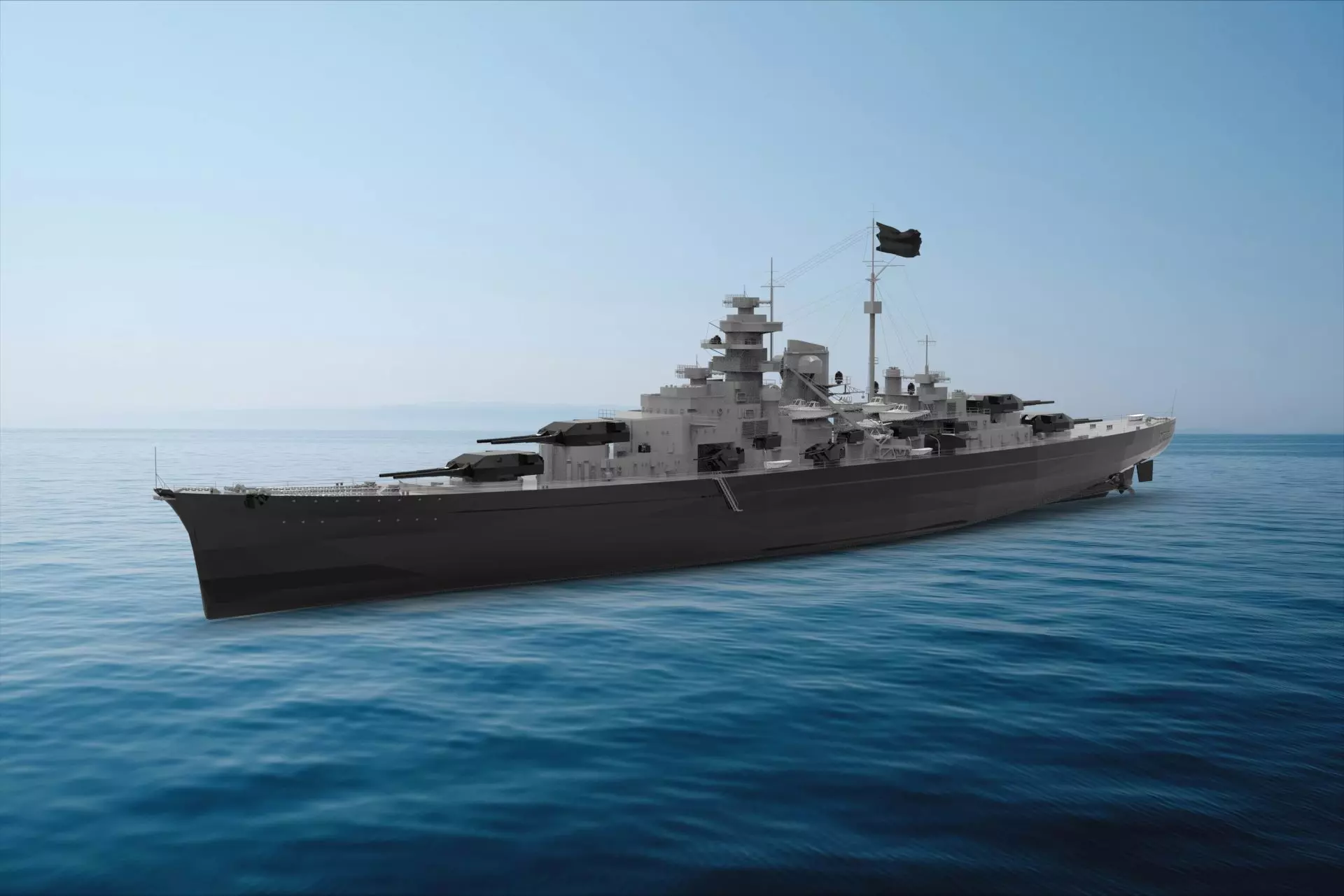 German battleship Bismarck 3D model_0