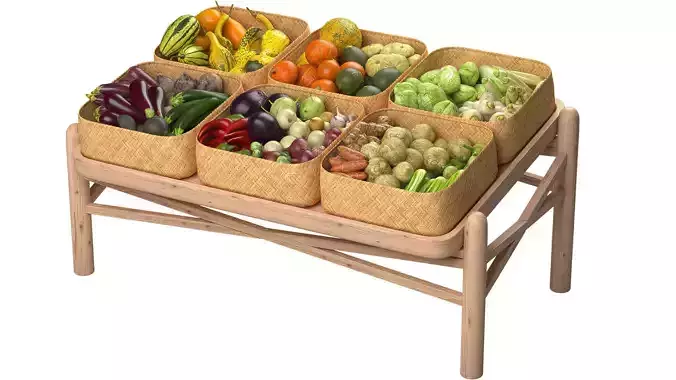 Vegetable Market Low-poly 3D model