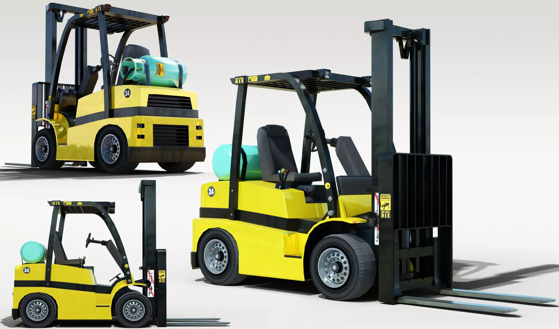 Forklift Low Poly Low-poly 3D model