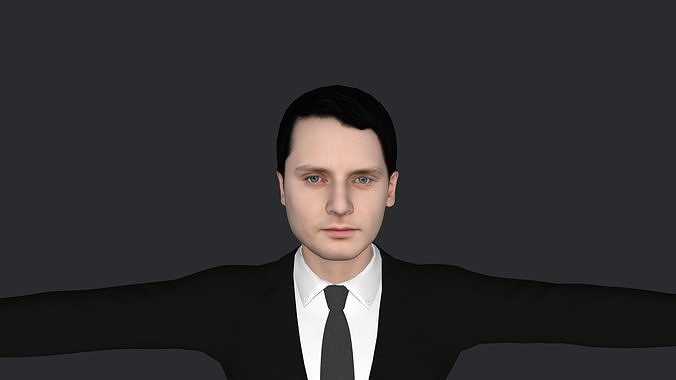 Elijah Wood Hyper Realistic Full Body Fully Rigged 3D Character Low-poly 3D model