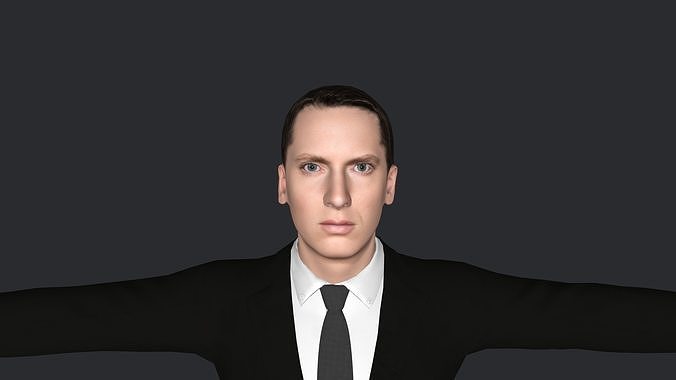 Eminem  Hyper Realistic Full Body Fully Rigged 3D Character Low-poly 3D model