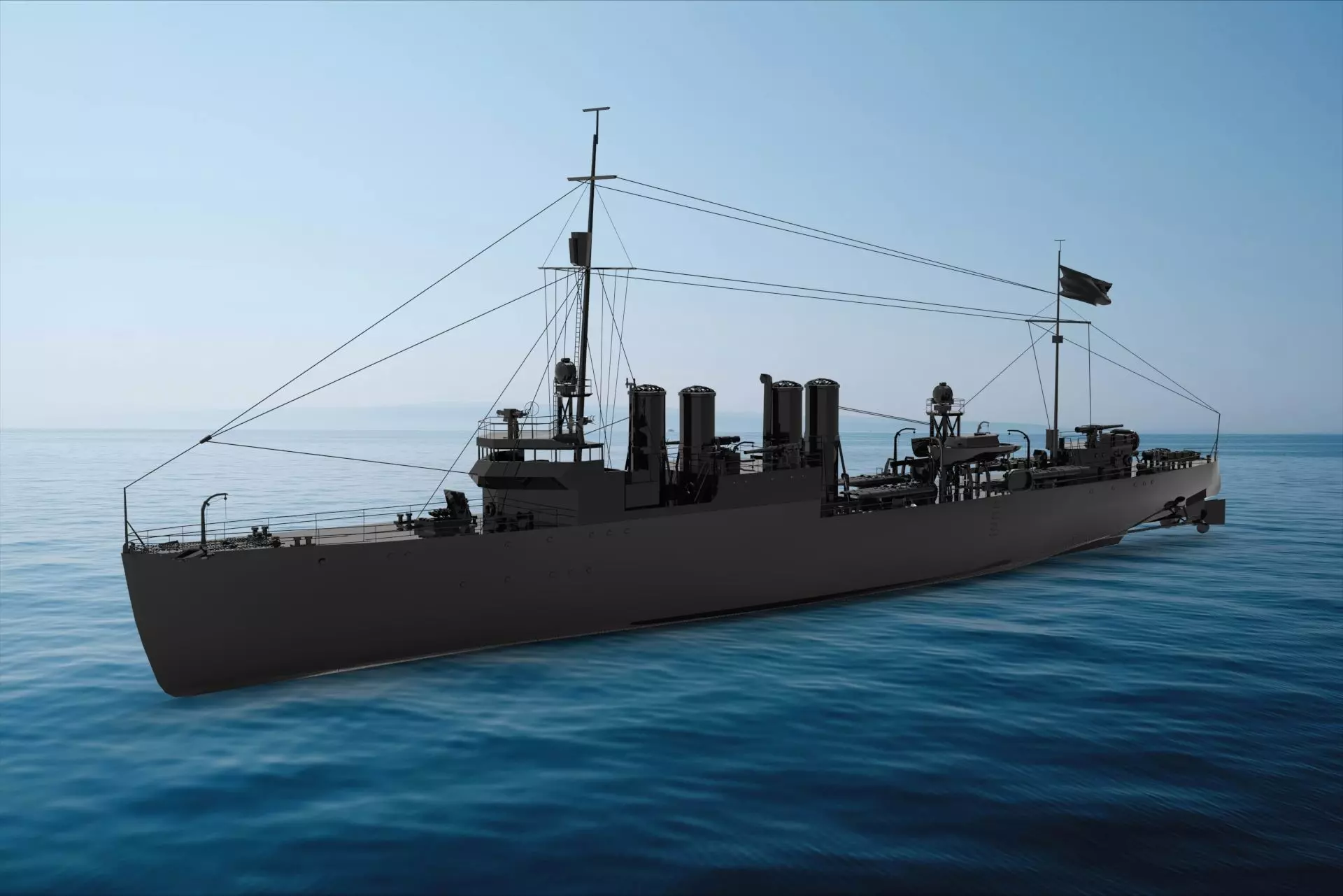 Clemson-class destroyer 3D model_0