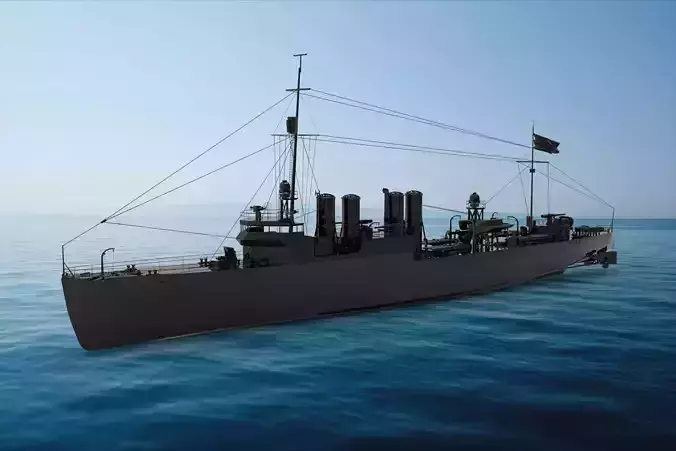Clemson-class destroyer 3D model