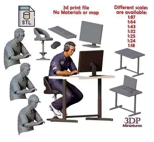 N2 Race team engineer with chair and desk