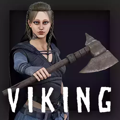 VIKING R 5 WOMAN BERSERKER Low-poly 3D model