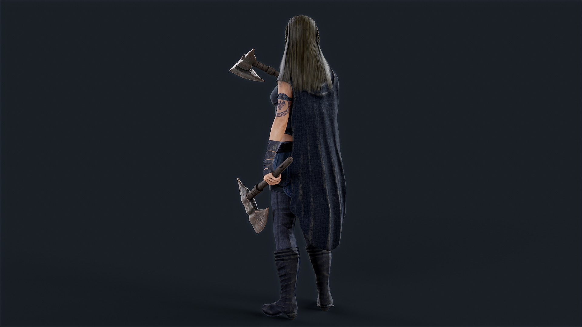 VIKING R 5 WOMAN BERSERKER Low-poly 3D model_5