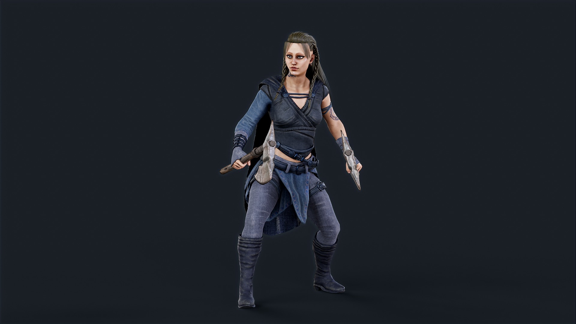 VIKING R 5 WOMAN BERSERKER Low-poly 3D model_6