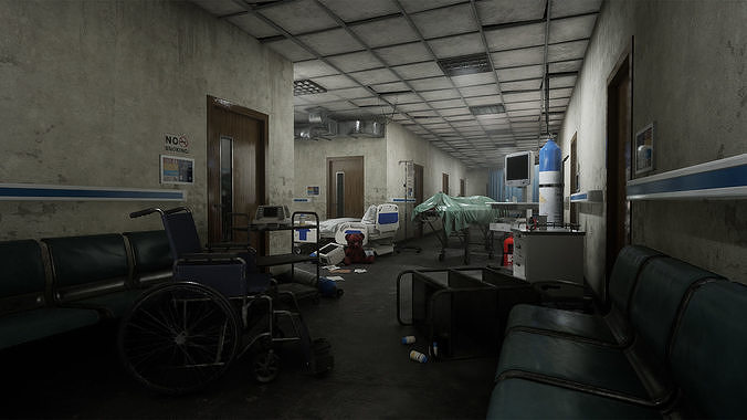 Hospital Horror Low-poly 3D model