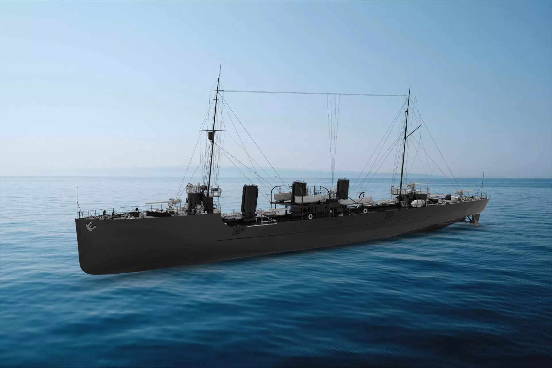 Derzky-class destroyer 3D model_0